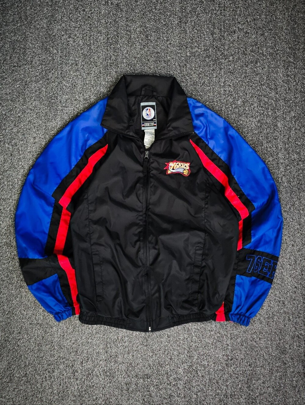 Genuine Stuff Youth Official Licensed NBA Philadelphia 76ers Full Zip Windbreake